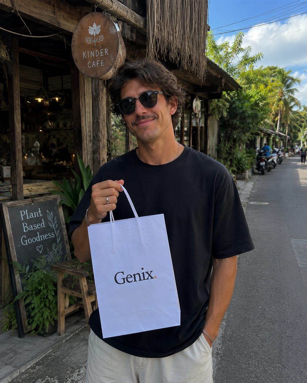 A Genix customer in Bali with their delivery