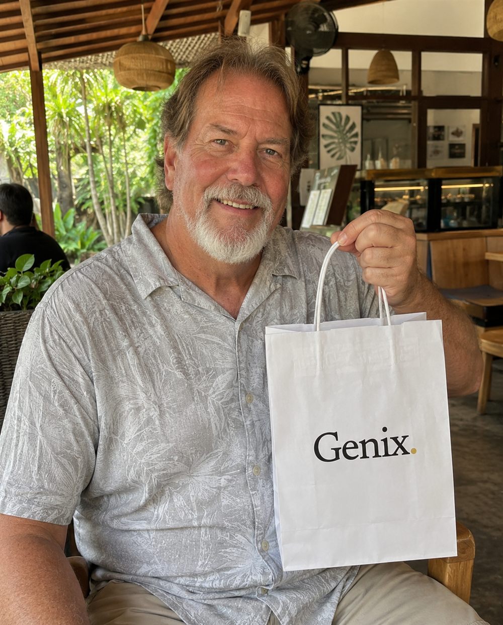 A Genix customer in Bali with their delivery