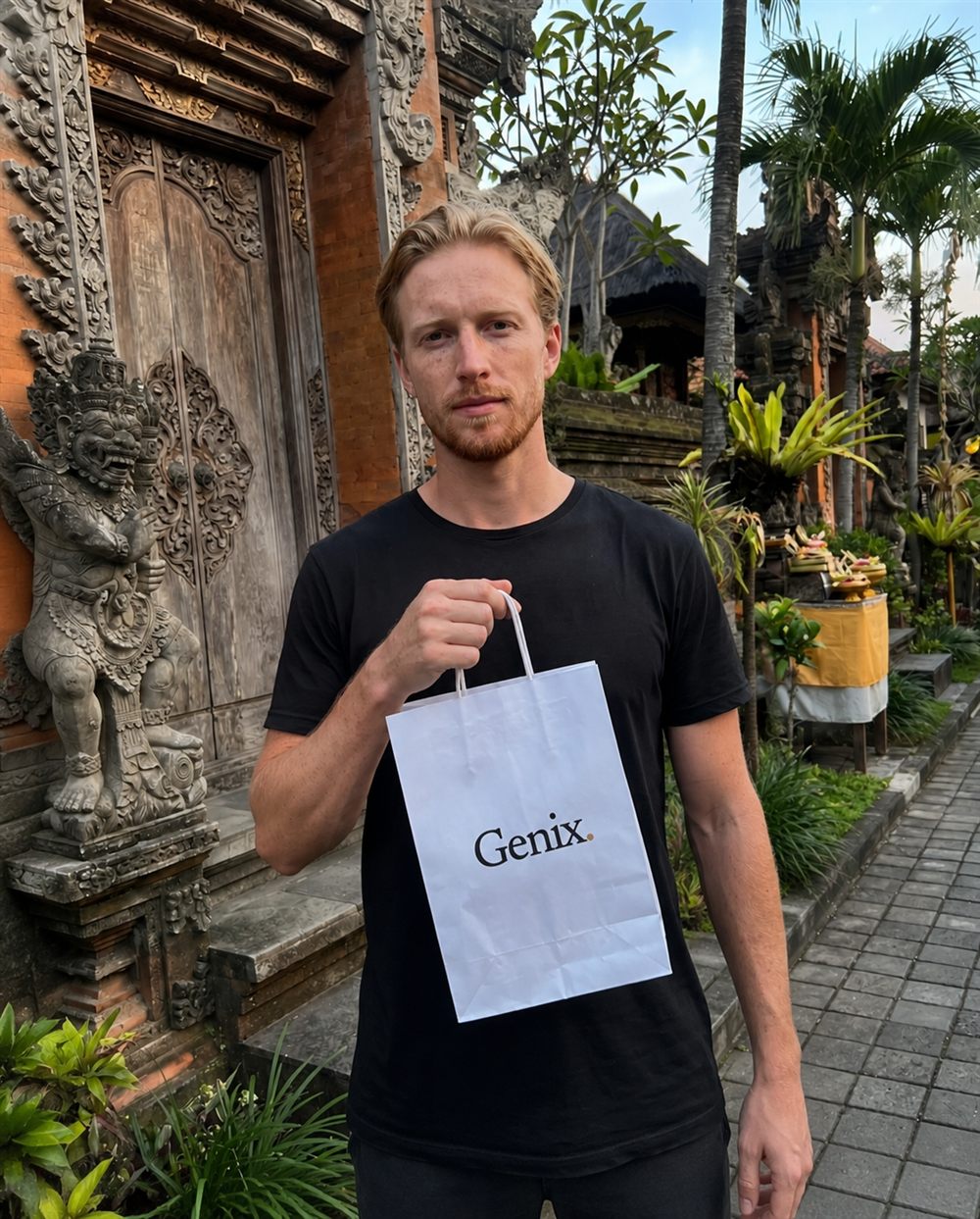A Genix customer in Bali with their delivery