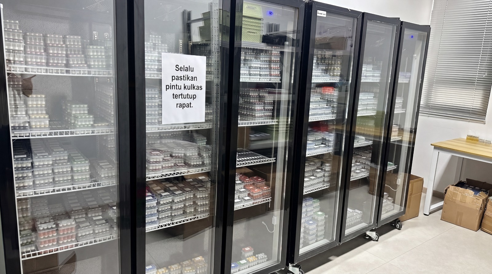 Genix cold-chain storage in Bali, kept at 2 to 8 degrees Celsius